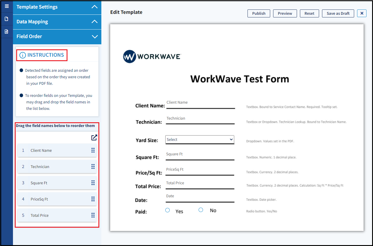 Creating a New Template in Form Manager