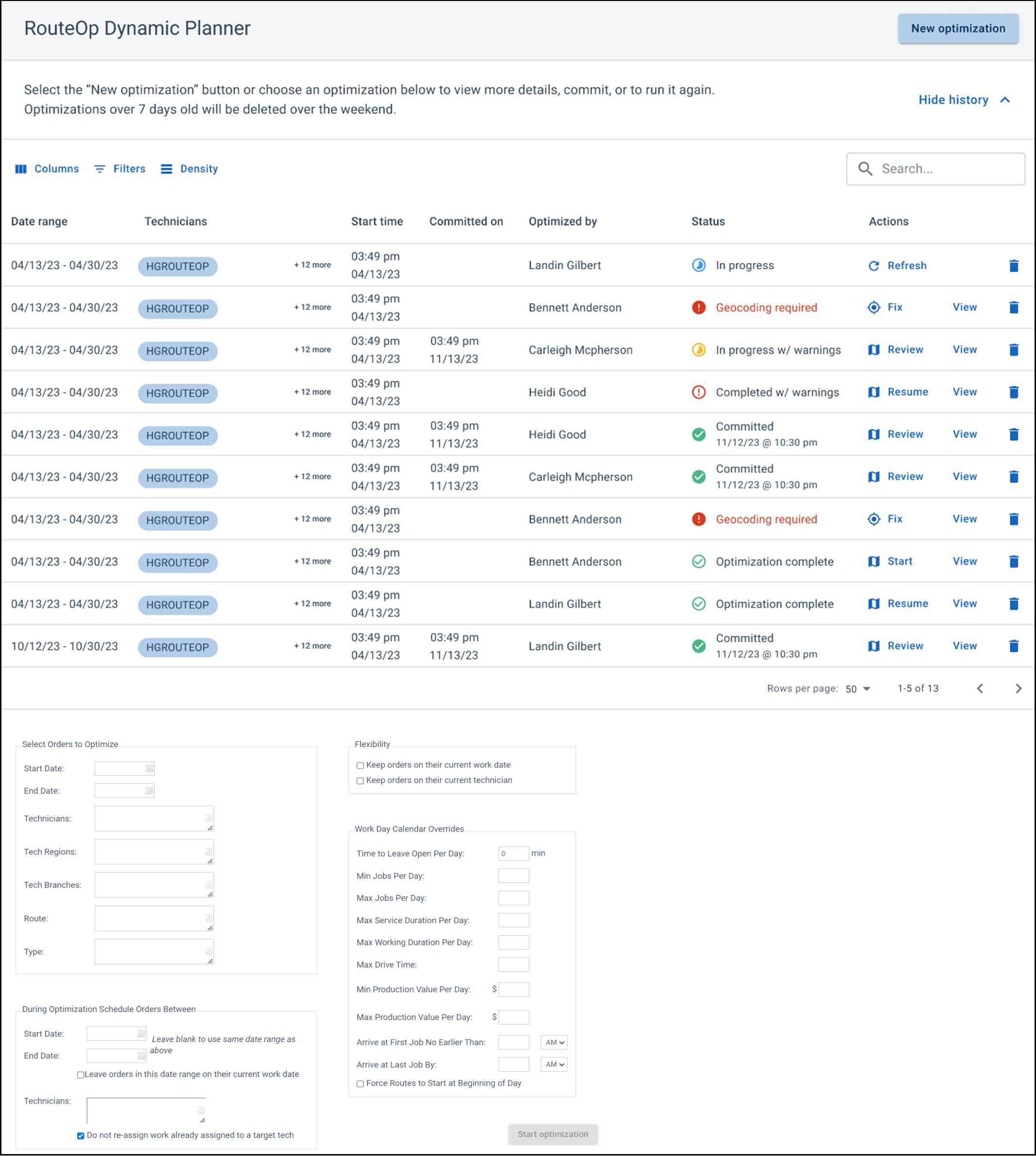 RouteOp: Dynamic Planner