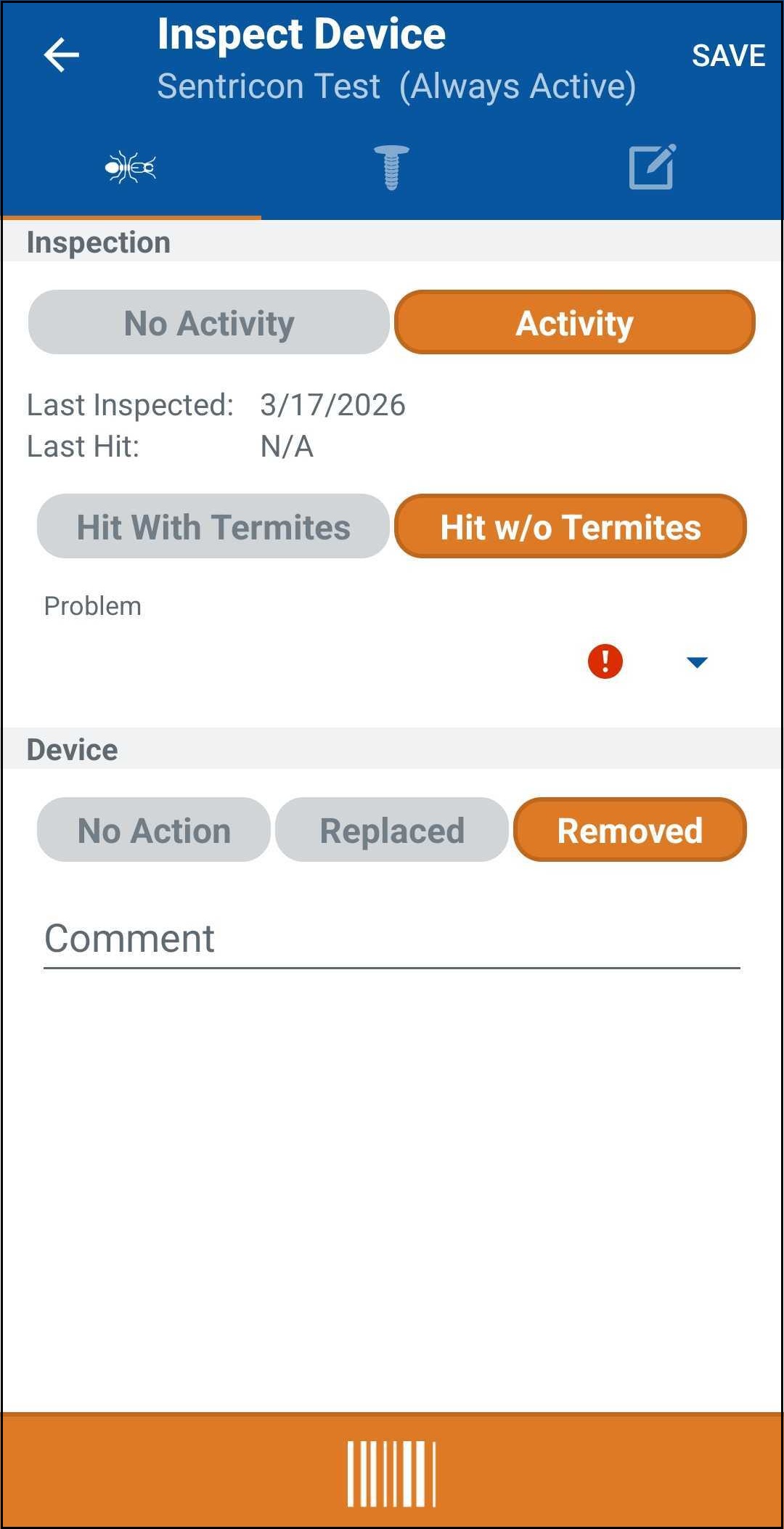 PestPac Mobile App - Sentricon Usage